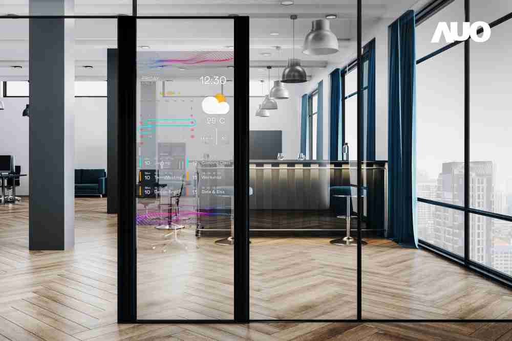 60吋Micro LED透明窗屏显示器，，，可依需求调整并延伸应用于不同场域，，，，包括汽车侧窗或家庭玄关、、智慧橱窗、、、商业展示等面向，，，，提供丰富的信息娱乐内容